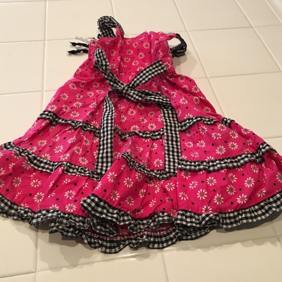 💗EUC💗2T Floral Ruffle Trim Toddler Girls Dress 💗 - Picture 4 of 7